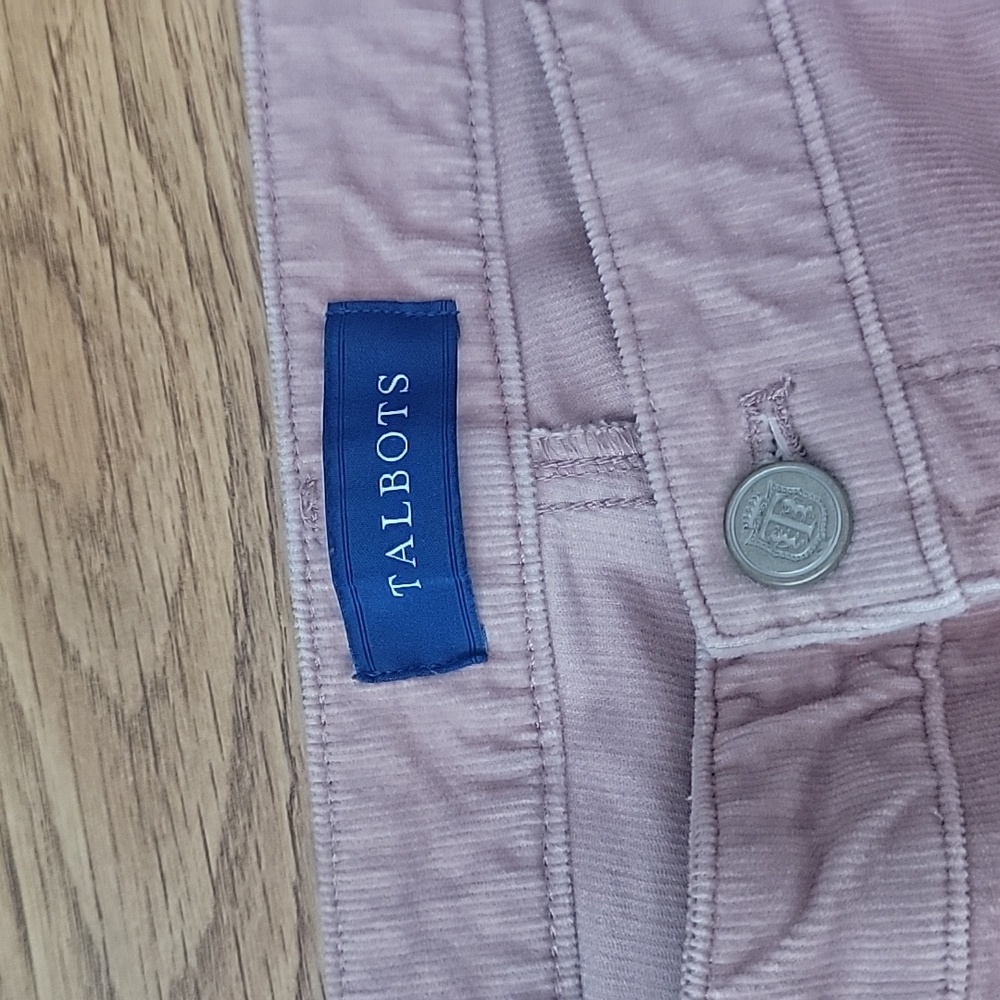 Talbots Pink Dusty Rose Corduroy High Waist Jegging Ankle Pants Size 14 - Picture 4 of 9